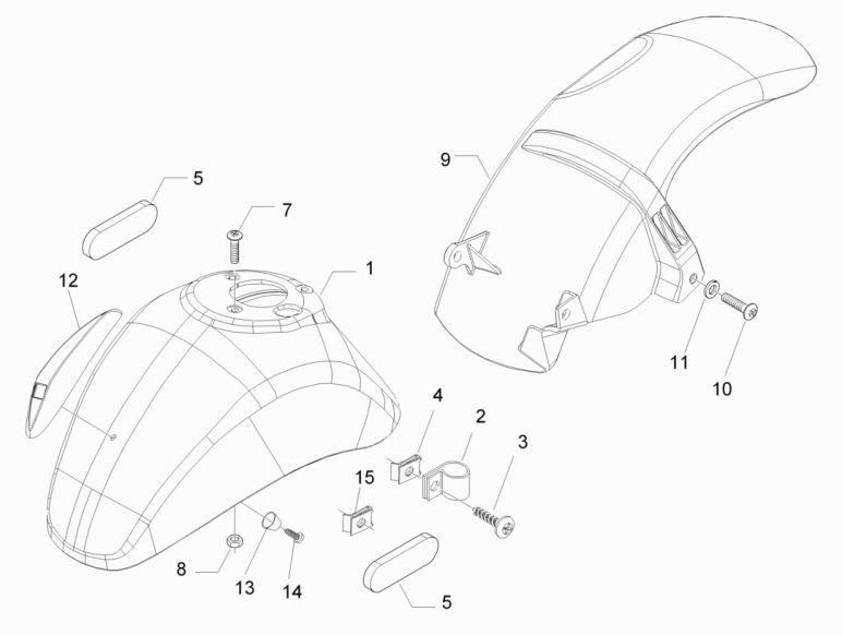 Kotflügel vorne Vespa Lx 25km 4-Takt 2-Ventil mattschwarz 79/A