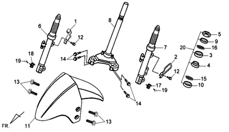Kotflügel Vorderradgabel Steuersatz Sym Symphony SR (LX17348) chestnut