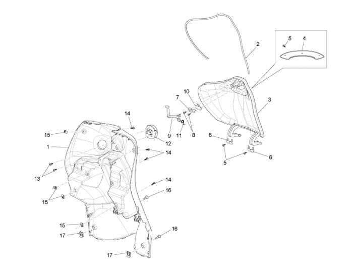 Beinschild Piaggio Liberty 4-Takt