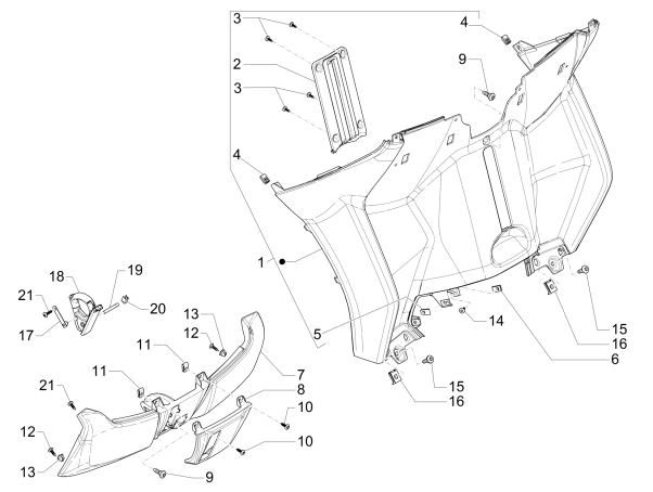 Frontcase - Antischutzplatte Piaggio MP3 500 LT Sport 2014-2016