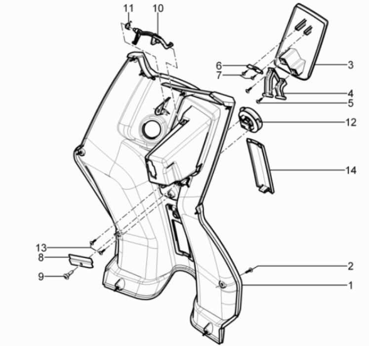 Piaggio Typhoon 50 2-Takt Euro 3 2011 Beinschild