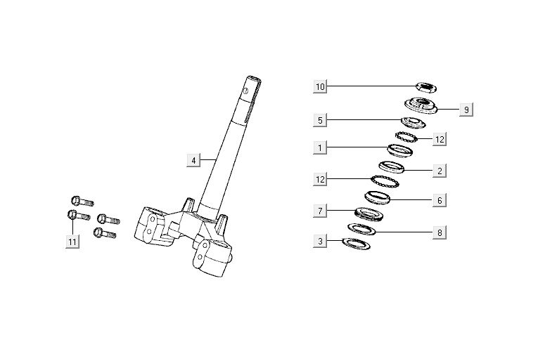 Gabelkopf Kymco Activ 4-Takt rot-schwarz