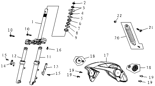 Vordergabel Kotflügel AGM fuchs-blau matt