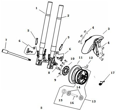 Vordergabel-Kotflügel AGM Strada