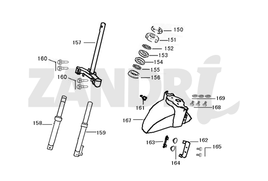 Vordergabel-Kotflügel Santini Capri weiß