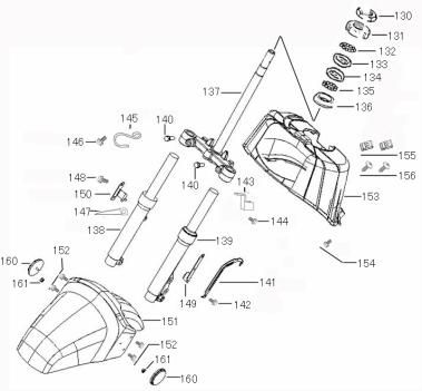 Vordergabel-Schutzblech Benzhou ZN50QT-36 creme