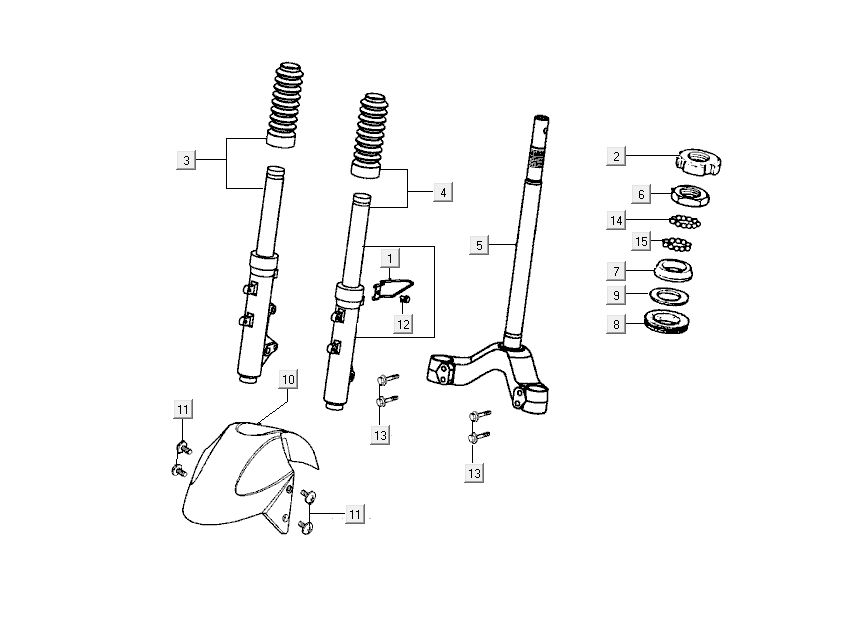 Vordergabel Kotflügel Kymco Grand Dink 2-Takt Anthrazit