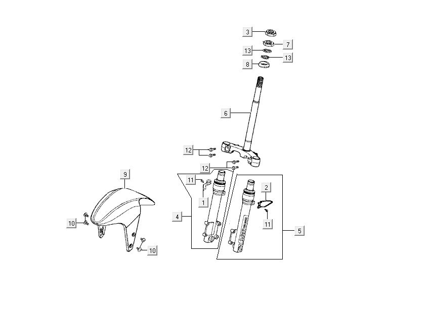 Vordergabel Kotflügel Kymco Super9 Wechselstrom o.m 2-Takt Race Schwarz Gelb