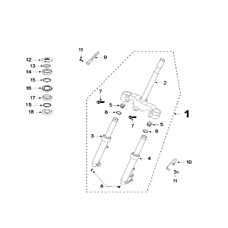 Vordergabel - Headset Peugeot V-clic Schwarz