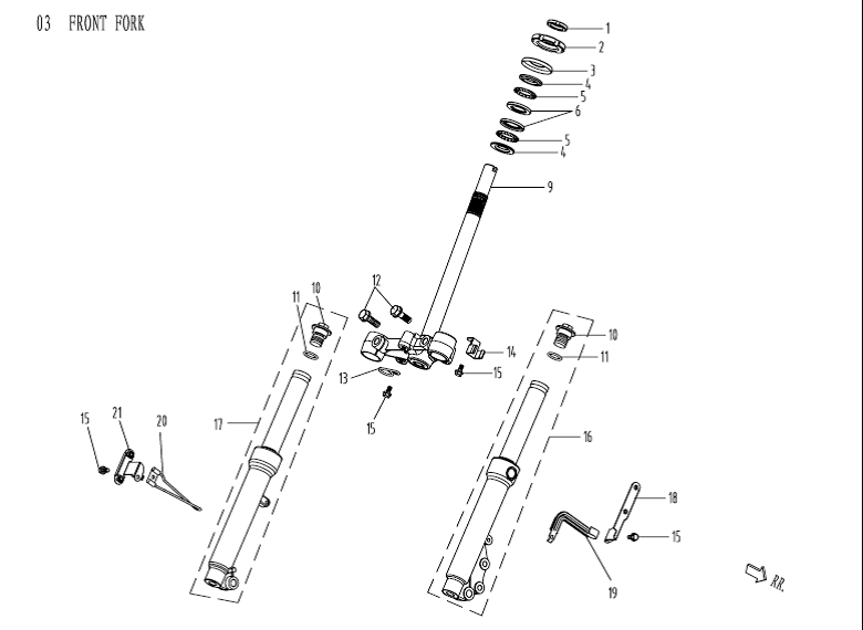 Vordergabel AGM Venom weiß