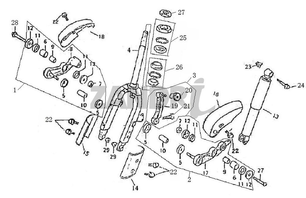 Vorderradgabel BTC Grande Retro GT1 schwarz creme