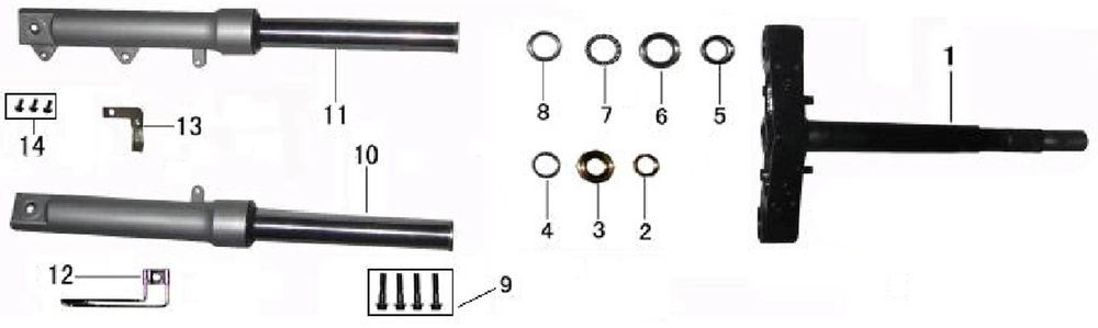 Vordergabel China Touring blau