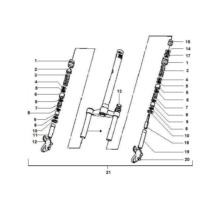 Vordergabel Gilera Runner 98-2005 2-Takt