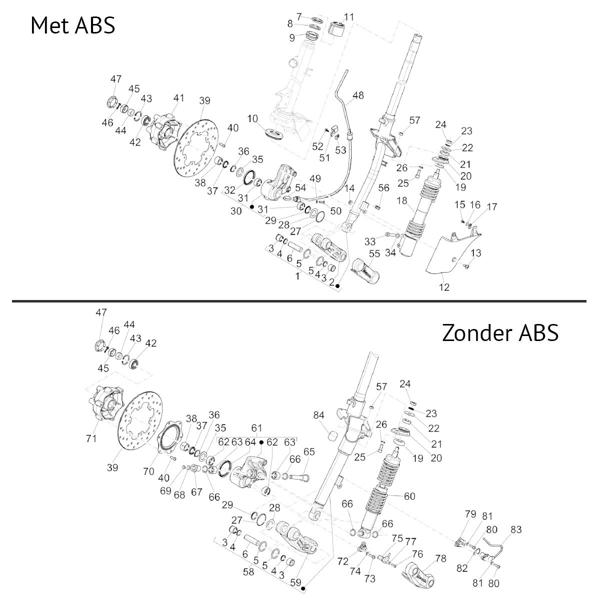 Vorderradgabel GTS 125 IE