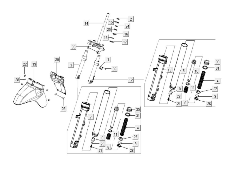 Vordergabel Kymco Like 125cc