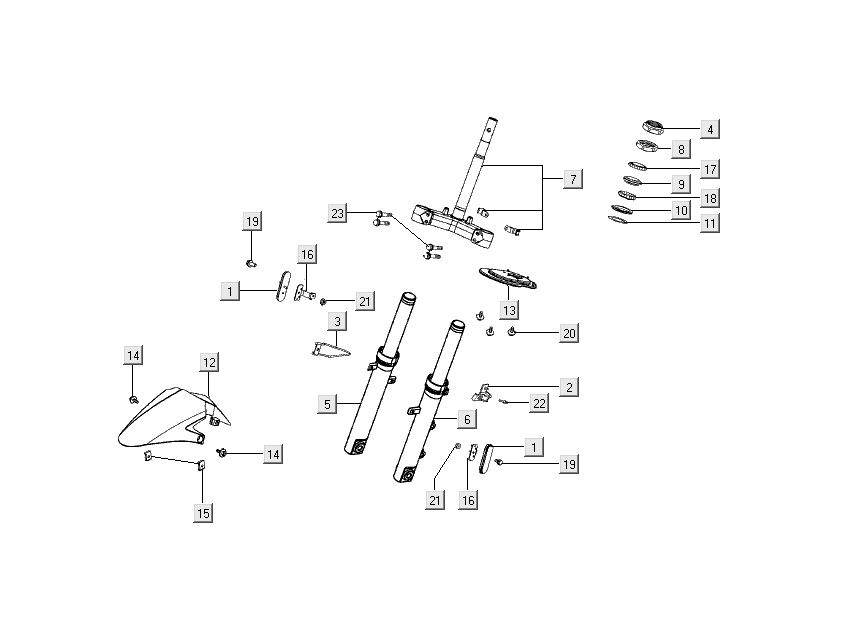 Vordergabel Kymco Super 8 Street 4-Takt blau
