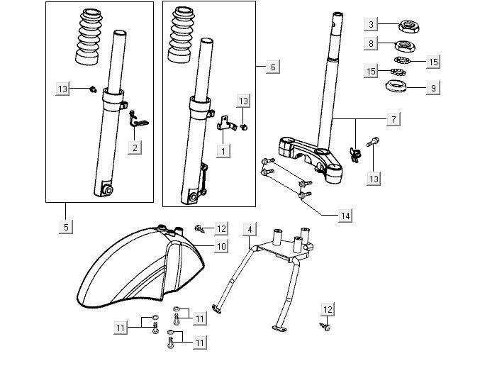 Vordergabel Kymco Yup 2t AC klassisch grün