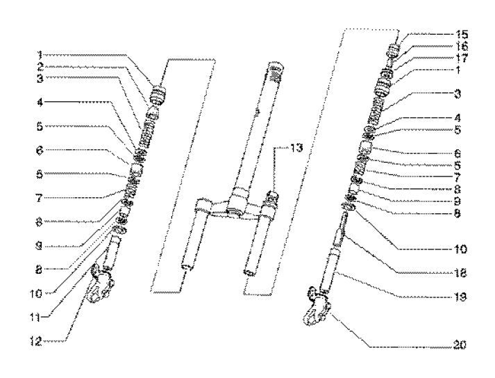 Vordergabelteile (97-98-99) Gilera Runner 180cc FXR 2-Takt