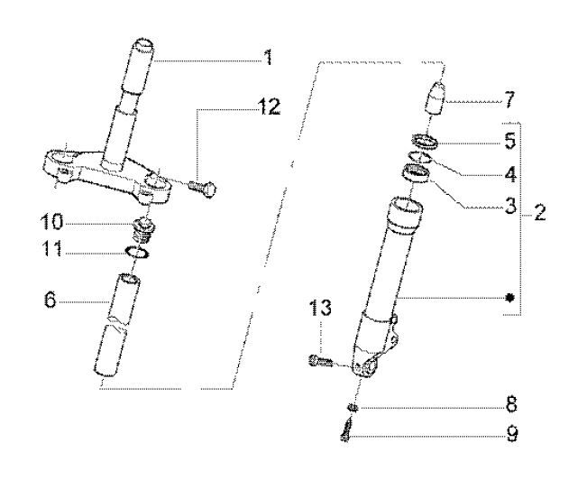Telegabel Teile Gilera Runner 180cc FXR 2-Takt