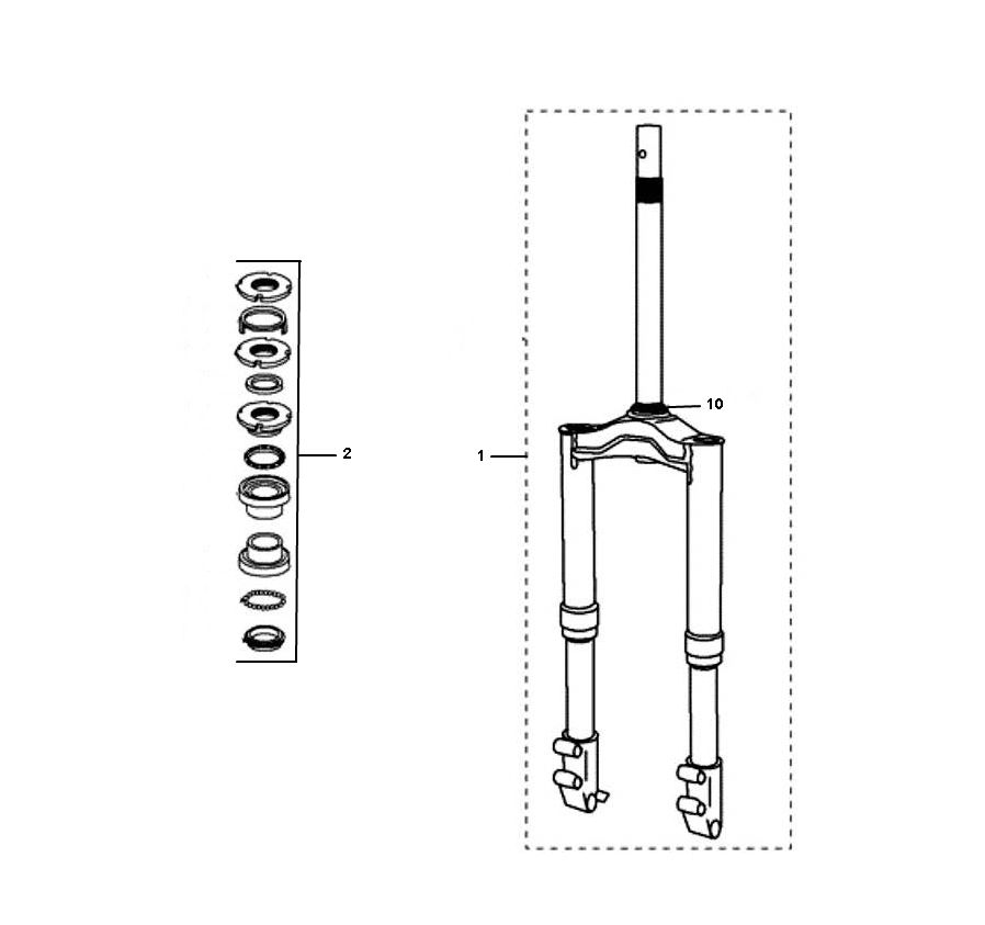 Vorderradgabel Peugeot Ludix pro 2-Takt