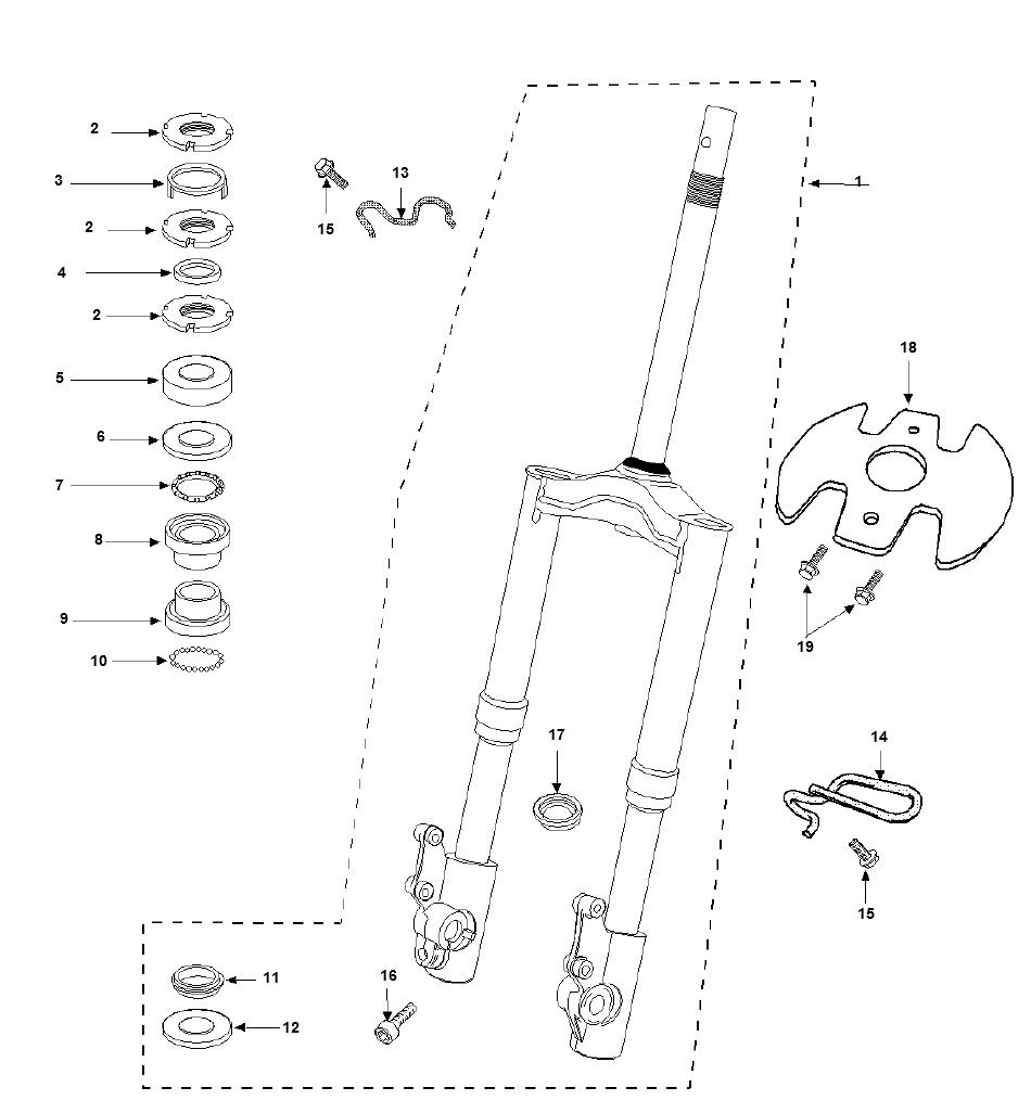Vordergabel Peugeot Speedfight 3 4-Takt