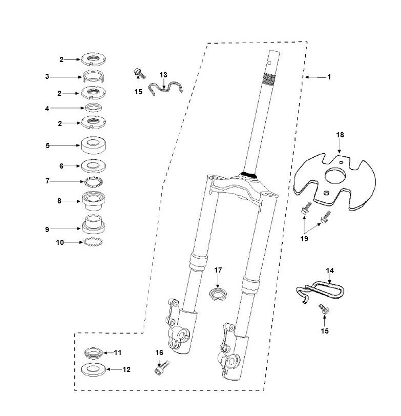 Vorderradgabel Peugeot Speedfight 3 AC 2-Takt