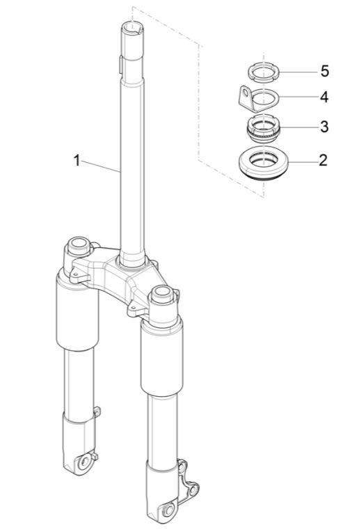 Vordergabel Piaggio Zip (Euro 4 Einspritzung IGET)