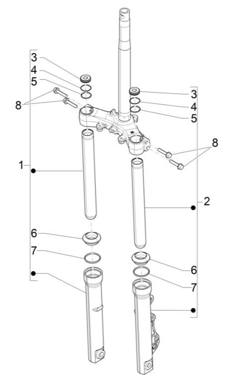 Piaggio Medley 125 ABS E5 2021-2022 (EMEA) Vorderradkabel (Showa)