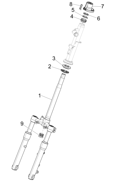 Piaggio Liberty 50 4-Takt-Vordergabel/Lenkrohr (IGET Euro 5)