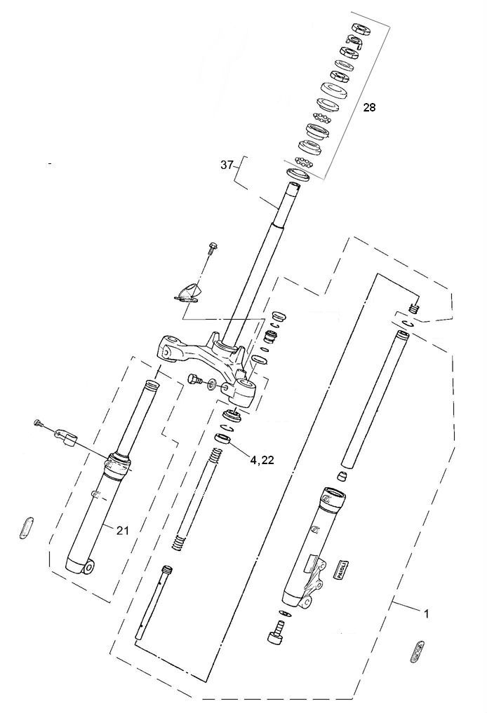 Vordergabel Yamaha Jog-R LC 2-Takt