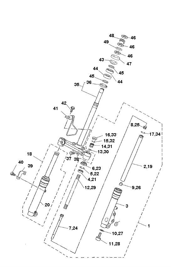 Vorderradgabel Yamaha Neo's 2-Takt (bis 2003)