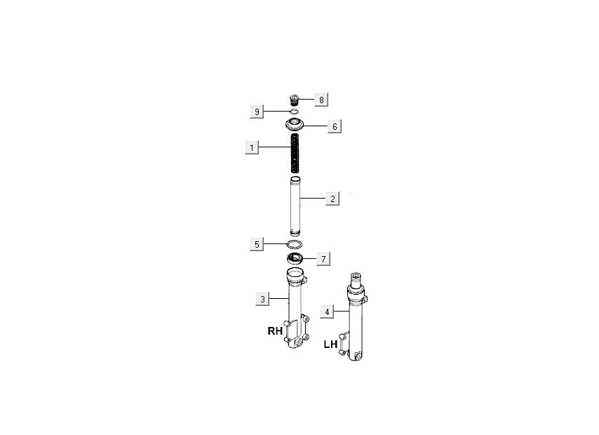 Gabelbeine Kymco Super9 2-Takt mm Silber