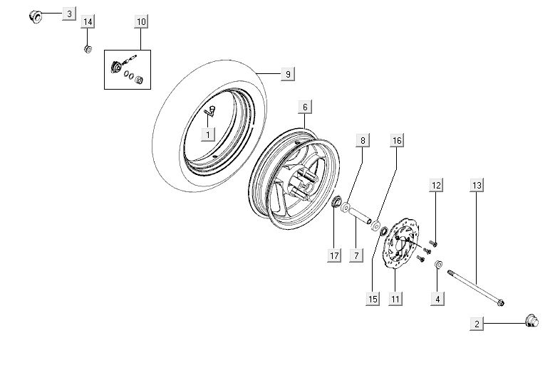 Vorderradzählerscheibe Kymco Agility RS 4-Takt weiß 11
