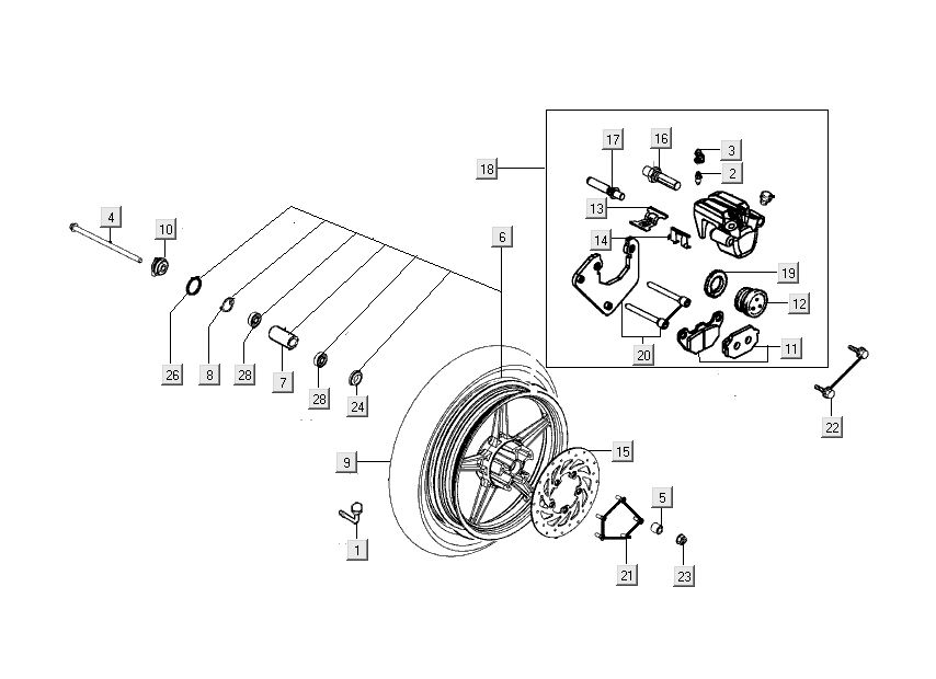 Vorderrad - Klaue Kymco People S 4-Takt schwarz