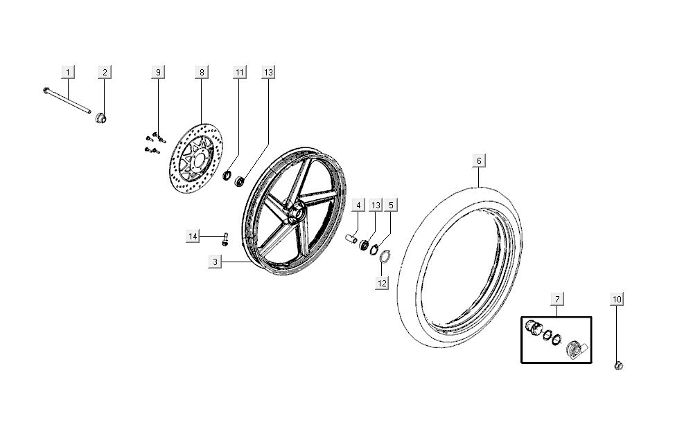 Vorderrad - Scheibe Kymco K-Pipe 4-Takt Weiß
