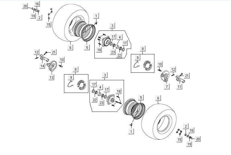 Vorderrad Kymco Maxxer 90 Schwarz