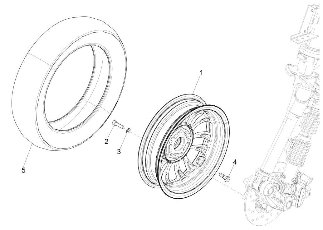 Vorderrad Vespa Sprint 125 4T 3V IE ABS