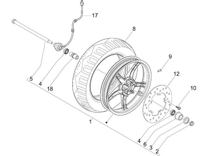 Vorderrad Piaggio Fly 2-Takt