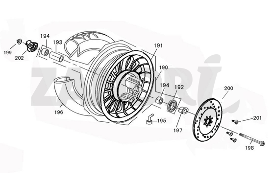 Vorderrad Santini Capri rot