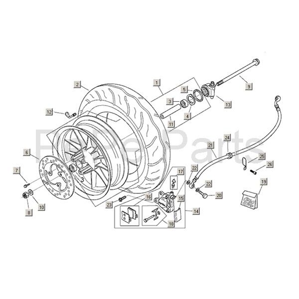 Vorderrad Aprilia Mojito Custom 2t (Piaggio-Motor) 2004 - 2010