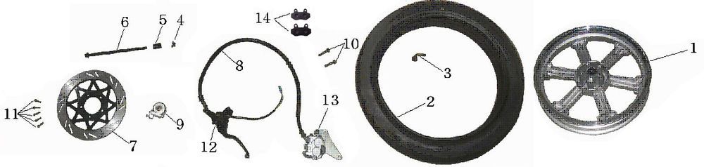 Vorderrad China Touring blau