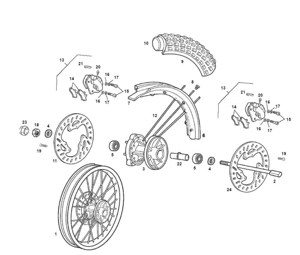 Vorderrad Derbi Senda SM DRD - O.M.