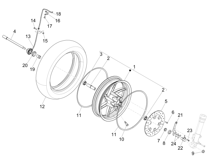Vorderrad Gilera Runner 50 SP 2010-2017
