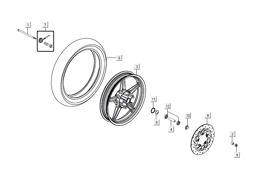 Vorderrad Kymco Agility 16'+ 4t mattes Metalic Silber