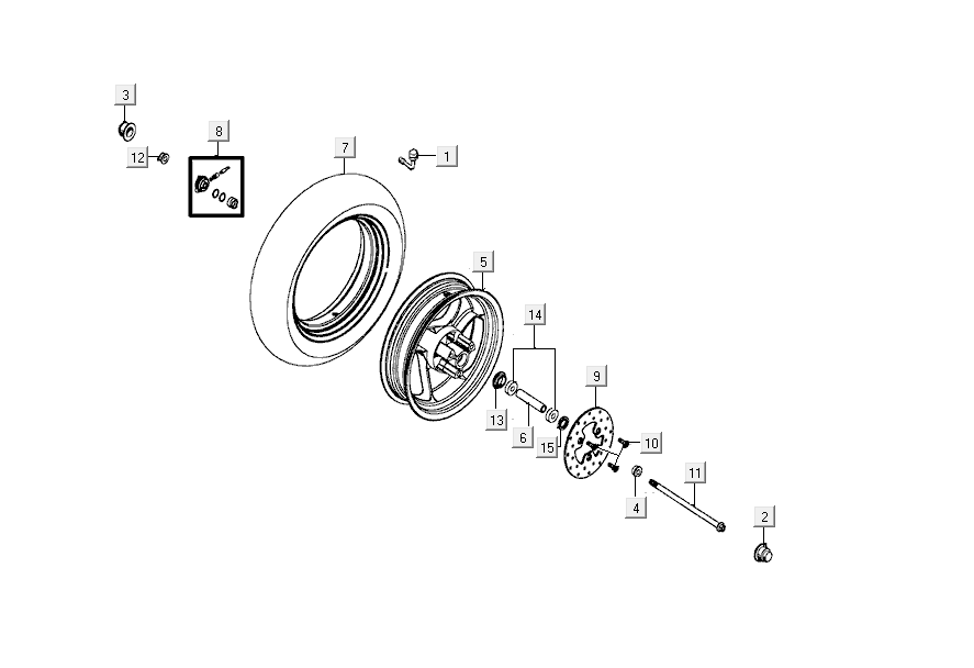 Vorderrad Kymco Agility Delivery 4-Takt euro4 weiß