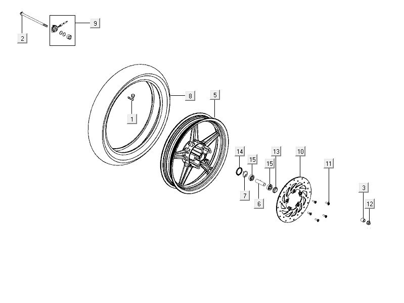 Vorderrad Kymco City 16' 4-Takt weiß