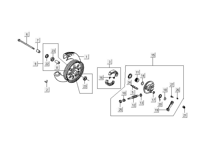 Vorderrad Kymco DJ 2-Takt Silber