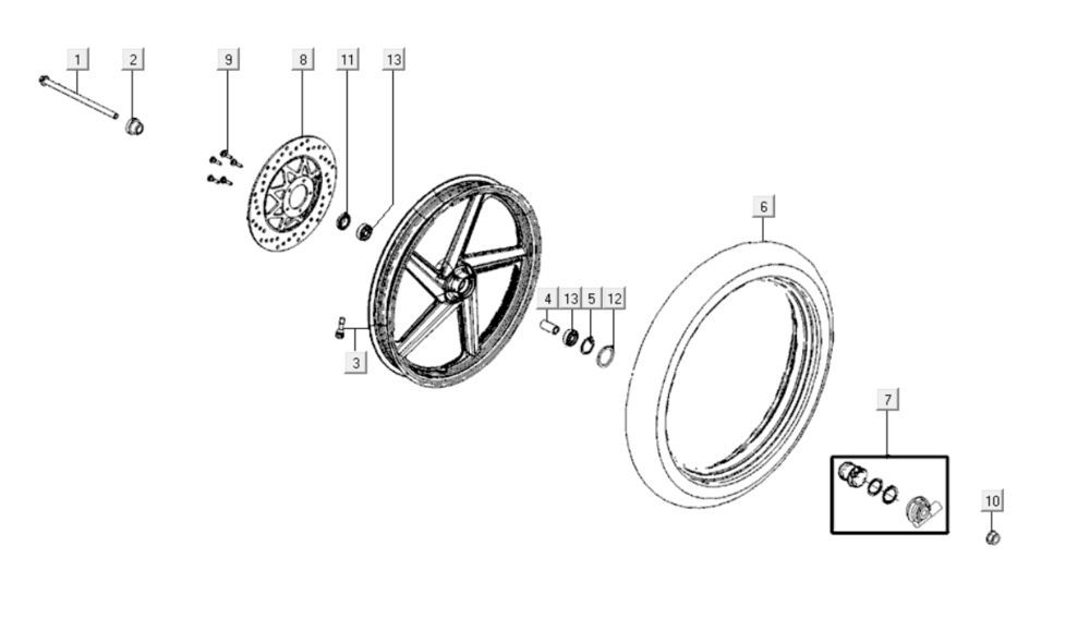 Vorderrad Kymco K-Pipe 125cc