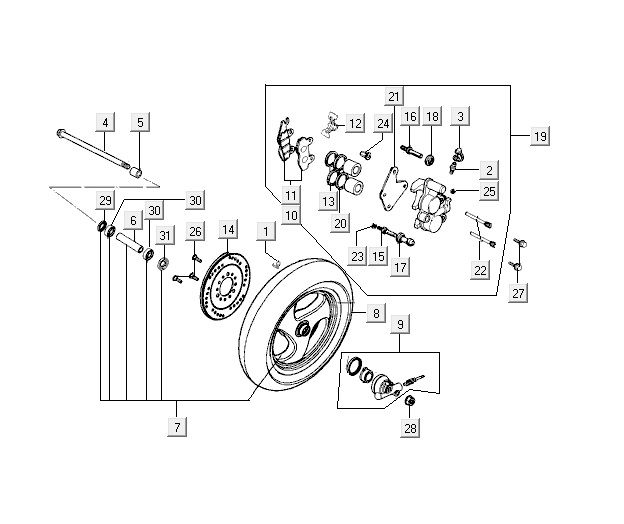 Vorderrad Kymco Vitality 2t AC Sportstream