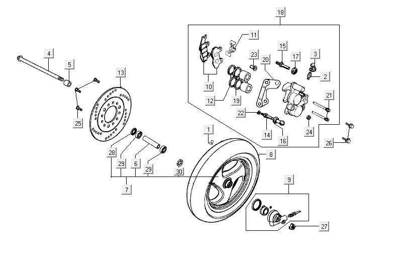 Vorderrad Kymco Vitality 4t ac diamantschwarz